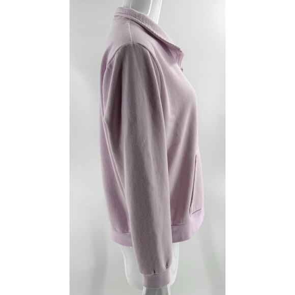 PINK Victorias Secret Womens Sweatshirt Top XXL Light Pink Quarter Zip Pullover - Picture 4 of 8